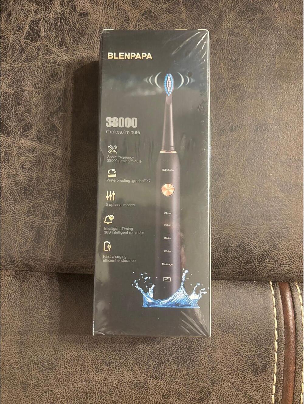 BLENPAPA Sonic Electric Toothbrush 38000 Strokes IPX7 Waterproof NIB - Picture 1 of 7